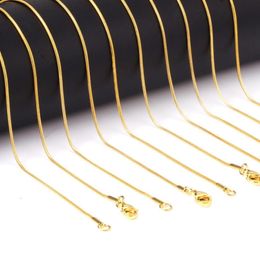 1.24MM Gold Plated Cooper Snake Necklace Chain for Men Women Necklace Accessory Nice Jewellery Gift 45cm Wholesale Price