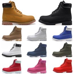 -Mode Männer Boots Designer Mens Womens Lederschuhe Top Qualität Knöchel Winterstiefel Für Cowboy Gelb Rot Blau Schwarz Rosa Wanderarbeit 36-45