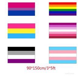 3*5ft Banner Flags polyester bisexual Gay pride flag outdooor rainbow flag 6 styles Gay Straight Allies 150*90cm T2I52223