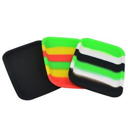 Coloured Silicone Tobacco Rolling Tray 20cm* 15cm*2cm Handroller Heat Resistant Smoking Storage Tray Proof Dab Rig