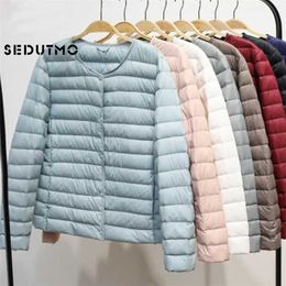 SEDUTMO Winter Women Duck Down Jacket Ultra Light Coat Short Autumn Slim Casual Puffer Outwear ED617 211008