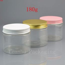 180g Grammes clear PET Jar,Plastic Jar with Colourful cap ,high quality Cosmetic Packaging Personal Care Clear Container Jargood qty