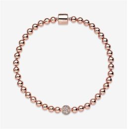 -Heiße Verkäufe schöne Frauenperlen Pave 18k Rose Armband Sommer Schmuck für Pandora 925 Sterling Silber Handkette Perlen Armbänder mit Originalkasten