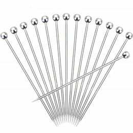 Goldbaking Stainless Steel Cocktail Picks Fruit Toothpicks Martini Glass Picks Dessert Forks Stirring Sticks Cocktail Mixing Stirrer 306 S2