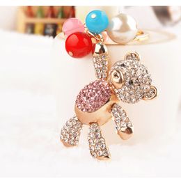 European and American Balloon Cartoon Bear Fashion Metal Keychain Pendant Female Bag Hanging Ornaments