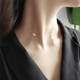 Pendant Necklaces Sidesway Dove Necklace Choker Minimal Gold For Women And Girls Bird