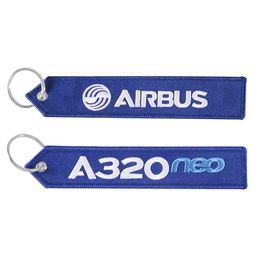 20 PCS AIRBUS Keychain Phone Straps Embroidery A320 Key Ring Chain Aviation Gift Strap Lanyard for Bag Zipper