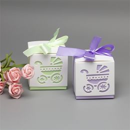 wedding carts Australia - 10pcs Mini baby cart Candy Boxes Chocolate for Baby Shower Gift Birthday Wedding Party Favor birthday gifts 5z Y0712