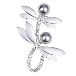 Pins, Brooches Lureme Sweet Cute Alloy Dragonfly With Pearl Pin Brooch For Women Girl Party Jewelry Accessories (br000027)