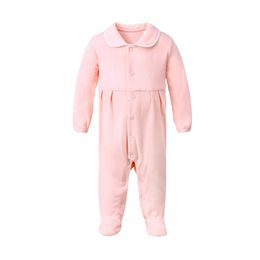 Pureborn Newborn Baby Girl Footies Footed Jumpsuit Pajamas Breathable Cotton Baby Girl Clothes Printed Baby Girl Footies 210312