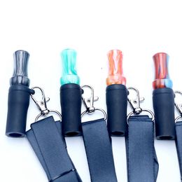 Colourful Resin Portable Hookah Shisha Smoking Silicone Hose Philtre Mouthpiece Innovative Design Pendant Necklace Hang Rope Holder Handle Tips DHL Free
