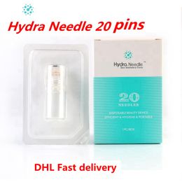 DHL Hydra Needle 20 pins Aqua Micro Channel Mesotherapy titanium Gold Needles Fine Touch System derma stamp Serum Applicator