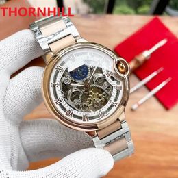 Top Brand Mens Designer Watch 44mm Star Flywheel Design Business luxury Multifunctional Fully automatic mechanical movement wristwatch