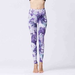 Fashion Sports Yoga Leggings women sexy Floral Ankle-length women High-rise Quick Dry Skinny Running pants TH1025 H1221