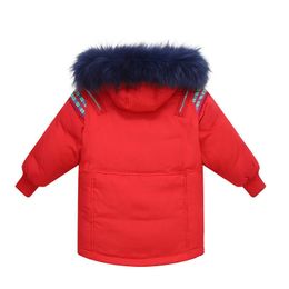 Children Girls Down Jacket 2021 New Big Kids Hooded Real Fox Fur Collar Parkas Winter Clothing Thick Duck Down Coat TZ845 H0910