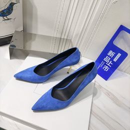 Scarpe formali da donna per banchetto design francese made in Italy squisiti sandali tacco alto 10 cm suola in pelle importata punta di diamante taglia 35-41