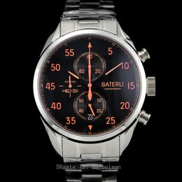 2021 NEW Mens Watches Chronograph quartz Stopwatch Sport Watch Rose gold Stainless metal strap montre BATERLI Black face Wristwatches
