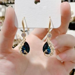 Vintage Peacock Dangle Earring Female Chinese Style Long Earrings for Women Fashion Jewelry Gift DIY Creativity