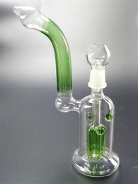 9 inch Green Class Bong Recycle Smoking Pipe Oil Dab Rigs Hookah with Tree Philtre Accessories