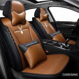 Car Seat Covers CUWEUSANG Flax For E90 E46 520 525 320 X3 F25 X5 E70 F10 F20 X1 X6 X4 E36 X2 All Model Cover Cars Auto