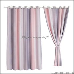 Curtain & Drapes Home Deco El Supplies Garden 2M Anti- Mosquito Double Layer Hollow Living Room Dedroom Polyester Window Shading Drape Moder