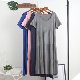 Women Knit Dress Casual Loose O-neck Pregnant T-shirt Dresses WL107 210306