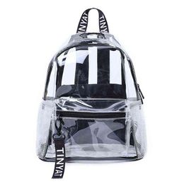 New Transparent PVC Backpack School Travel Daypack for Teenager Girls A69C Y1105