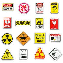 Fedex Shipping Wholesale 50pcs/pack Warning Stickers Stop Sticekrs Car Luggage Helmet Laptop Skateboard Guitar Helmet Decal Garden Warning