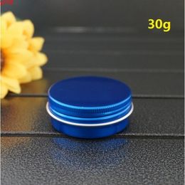 30g 52*21mm Blue Empty Round Aluminium Box Metal Tin Cans Cosmetic Cream DIY Refillable Jar Tea Pot Containerhigh quatity