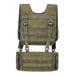 100pcs 2 in 1 Hunting Molle Vest Tactical Waist Padded Belt With Harness Paintball Airsoft Chest Rig Vest Outdoor Training Combat Body Armour