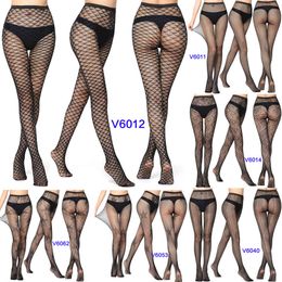 5 pairs New Arrival Thin Women Pantyhose Sexy Hollow Solid Fishnet Tights Clothes For Women Black Tights Lace Sexy Lingerie X0521