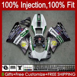 Injection Body For DUCATI 748S 853S 916S 996S 998S 94-02 42No.13 748 853 916 996 998 S R 94 95 96 97 98 748R 853R 916R 996R 998R 1999 2000 2001 2002 OEM Fairing White Grey