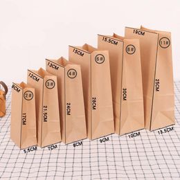 Kraft Paper Bags Brown Gift Bread Dried Fruits Cookie Baking Candy Party Wrapping Wrap