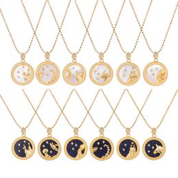 Trustdavis 925 Sterling Silver Constellation Pendant Necklace Birthday Gift For Women Charm Jewellery Wholesale DA434 Q0531