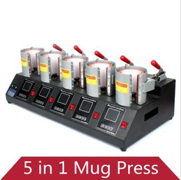 Dye sublimation custom mug Press 5 in 1 Bakeware machine for 11oz Mugs multiple working positions five-station heat transfer baking cup machine