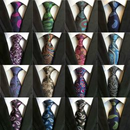 2021 NEW 8cm Men Silk Ties Fashion Mens Neck Ties Handmade Wedding Tie Business Ties England Paisley Tie Stripes Plaids Dots FAST SHIP