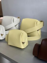 Evening Bags Medium Lin Xiuxiang, The Same Type Of Women's Cowhide One Shoulder Messenger Handbag, Pillow Bag, Steamed Bread Korean