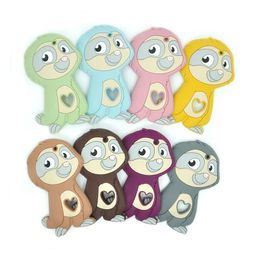 Silicone Teether New Sloths Animals Food Grade Pendant DIY Pacifier Chain Necklace Accessories Baby Chewable Molar Teething Toys