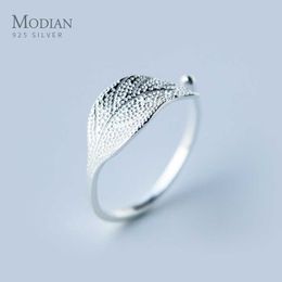 Fashion 925 Sterling Silver Hope Tree Leaves Buds Rings for Women Flora Open Adjustable Finger Ring Fine Jewellery 210707