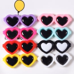 Heart Miniature Sunglasses Frame Doll Glasses Toys Figurines Eyes Clothes Accessories Pet Dog Cat 4.2 x 1.5cm 1221986