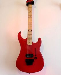 Promotion! Kram Edward Van Halen 5150 Red Electric Guitar Floyd Rose Tremolo Bridge, Single Pickup, Maple Neck & Fretboard, Black Hardware