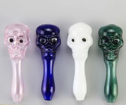 Skull Glass smoking pipe multicolor 2 styles hold portable pipes for Good quality, good price