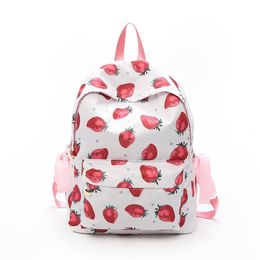 Strawberry Printing Backpack for Teenage Girls Small School Bag Kawaii Backpack Rucksack sac a dos