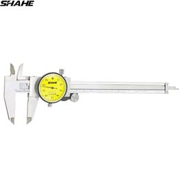 SHAHE 6'' dial caliper 0.01 mm Shock-Proof Stainless Steel Vernier Dial Caliper Gauge Micrometer 210810