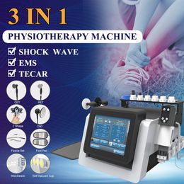 Physiotherapy Diathermy Machine Tecar Therapy Pain Relief Shock Wave ED Treatment Body Massager Combined Shockwave and EMS Electric Muscle Stimulation Equipment