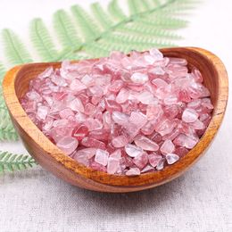 Natural Strawberry Crystal Stone Fragments Horticultural Decoration Energy Fishbowl Flowerpot Small Jewellery Gift