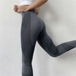 SALSPOR Seamless Women Leggings Casual High Waist Push Up Ankle Length Workout Jeggings Patchwork Fitness Girl 211204