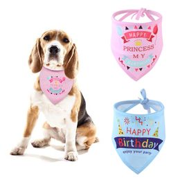 Dog Bandana Pet Scarf birthday saliva towel double cotton eco-friendly Bibs Pets Accessories Cat Dogs Scarves Puppy Collars Adjustable 6 Colours