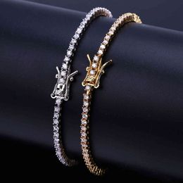 Hip hop 2.5mm Bracelet inlaid with gold plated universal bracelet for men and women