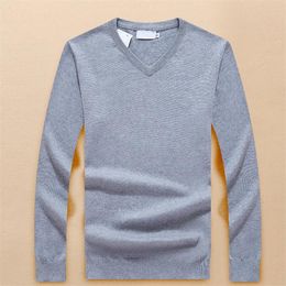high quality Fashion V-neck sweaters for men Winter Pullover Men Sweater Coat Knitted Men Sweater Collar Mens Sweaters